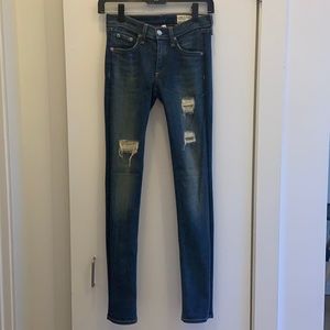 Rag & bone blue skinny jeans